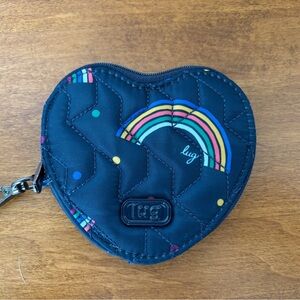 Lug Heart pouch coin purse rainbow navy